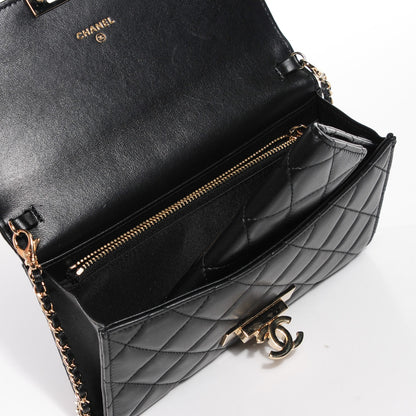 Chanel Lambskin Quilted Golden Class Clutch with Chain Black 5 of 8