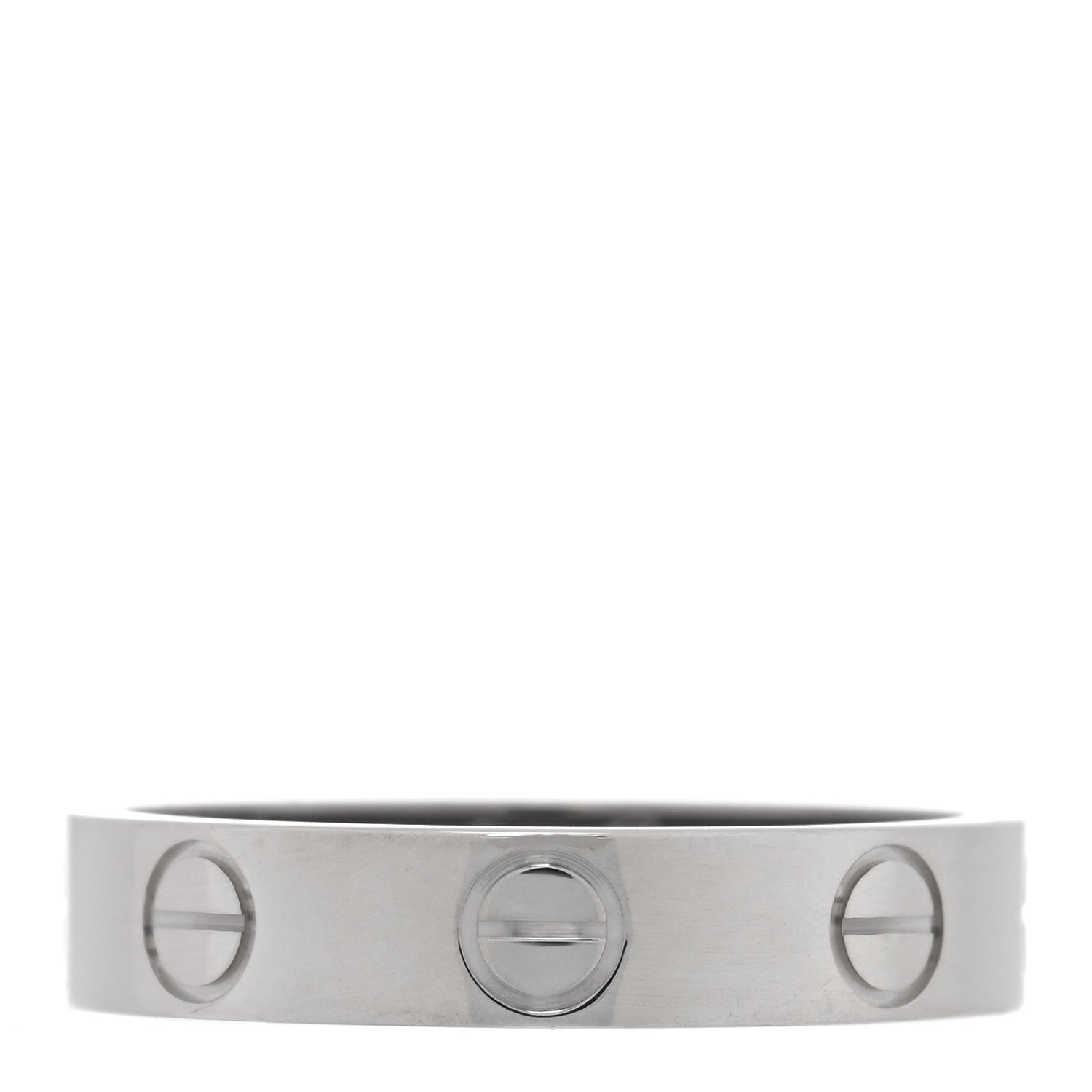 Cartier 18K White Gold 3.5mm LOVE Wedding Band Ring 48 4.5 1 of 5