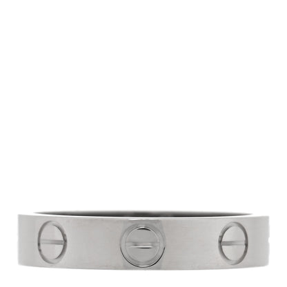 Cartier 18K White Gold 3.5mm LOVE Wedding Band Ring 48 4.5 1 of 5