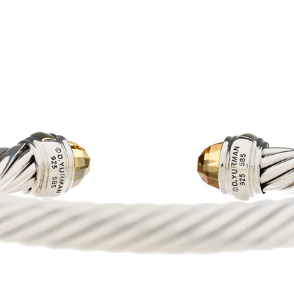 David Yurman Sterling Silver 14K Yellow Gold Citrine 7mm Cable Classics Bracelet 3 of 3