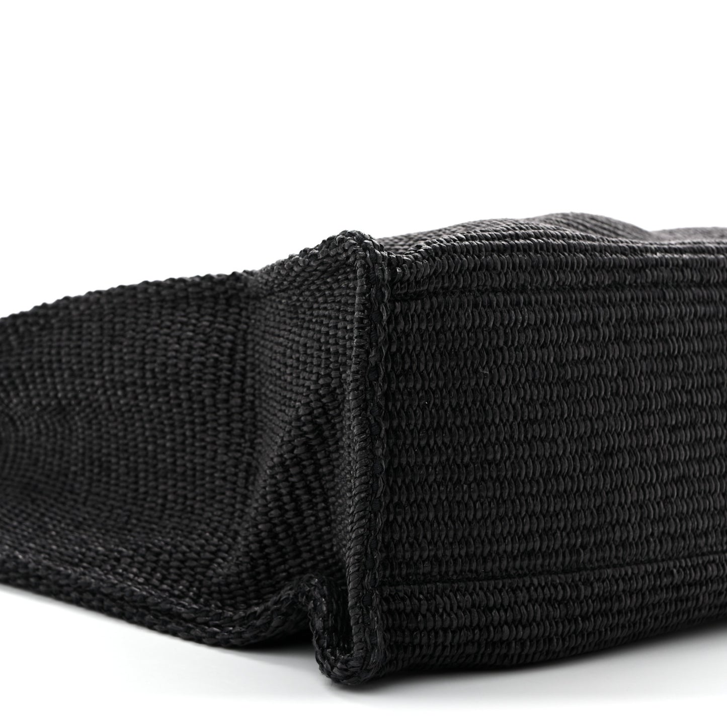 Raffia Large G Shopping Tote Black
