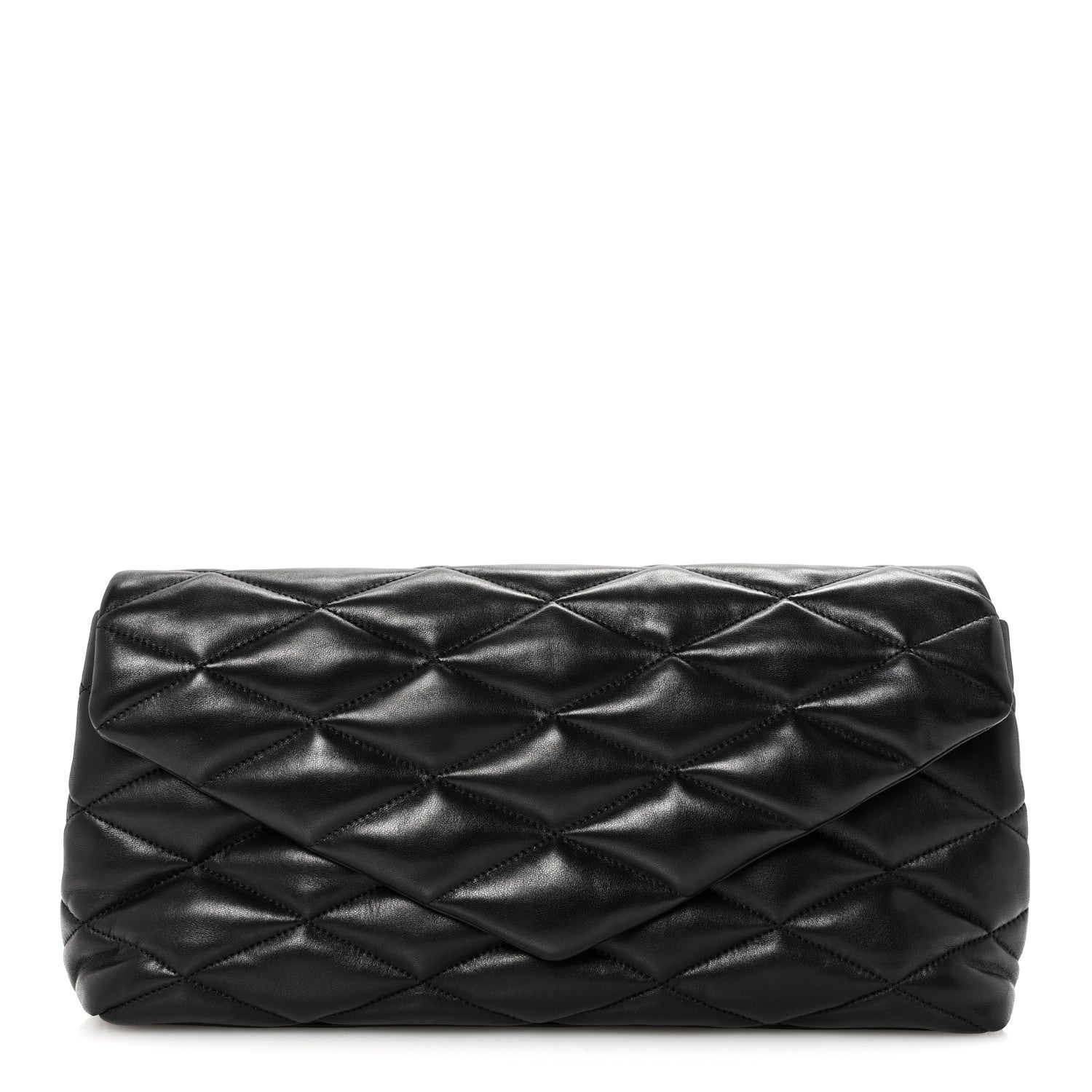 Saint Laurent Lambskin Quilted Sade Puffer Envelope Clutch Black 1 of 6