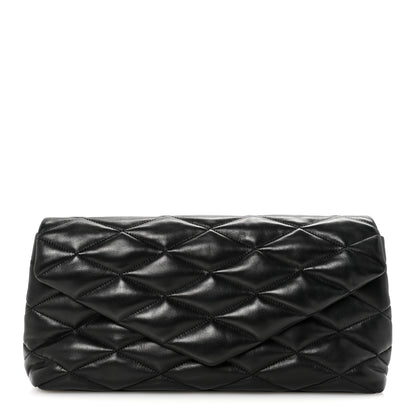 Saint Laurent Lambskin Quilted Sade Puffer Envelope Clutch Black 1 of 6