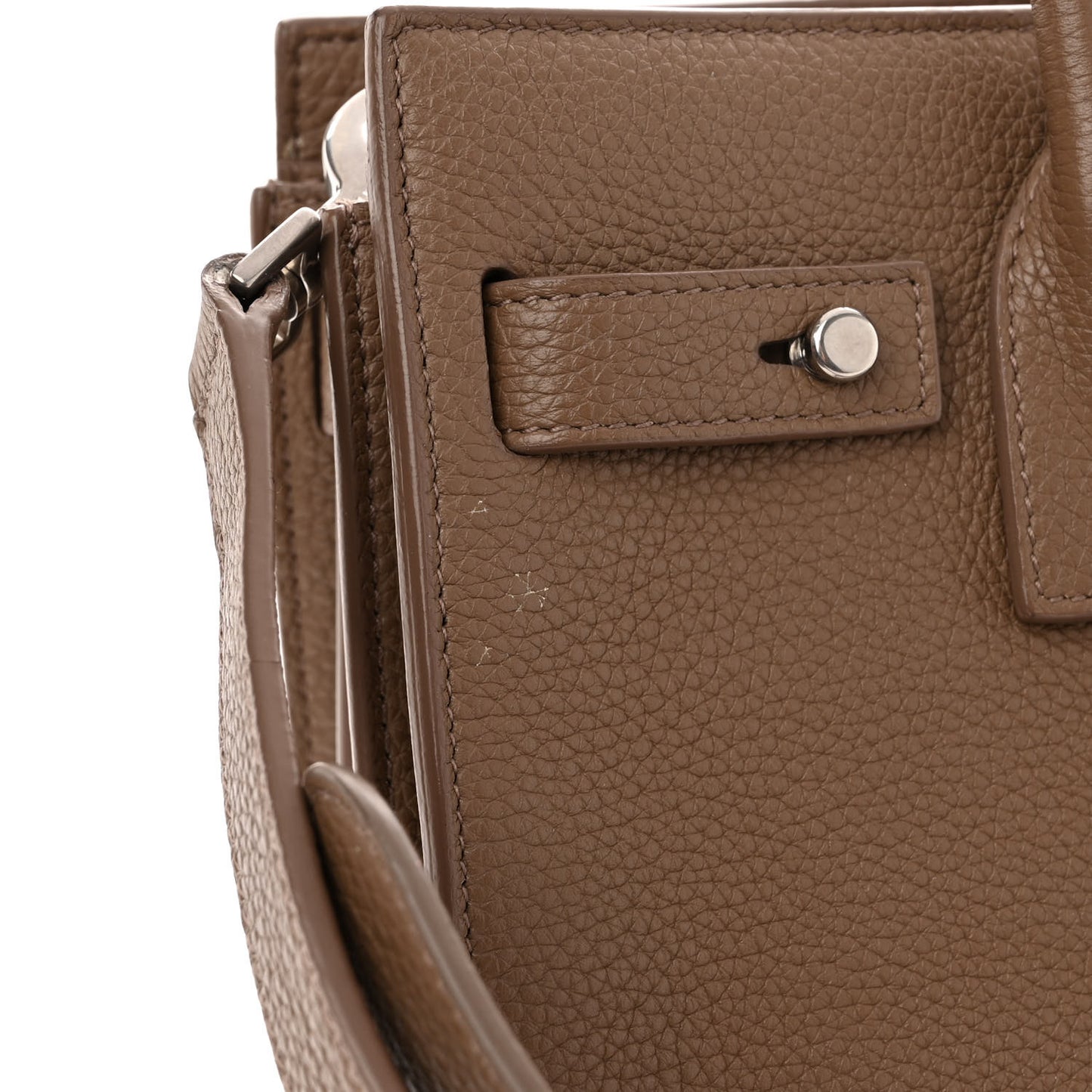 Grained Calfskin Baby Sac De Jour Souple Taupe