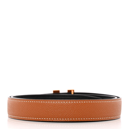Hermes Swift Epsom 24mm Medor H Belt 75/30 Black Gold 2 of 8