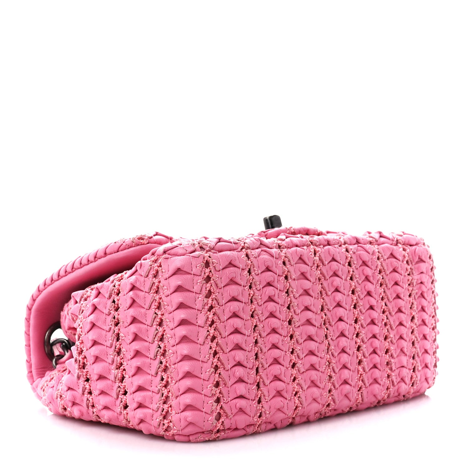Chanel Lambskin Crochet Embroidered Mini Flap Pink 5 of 12