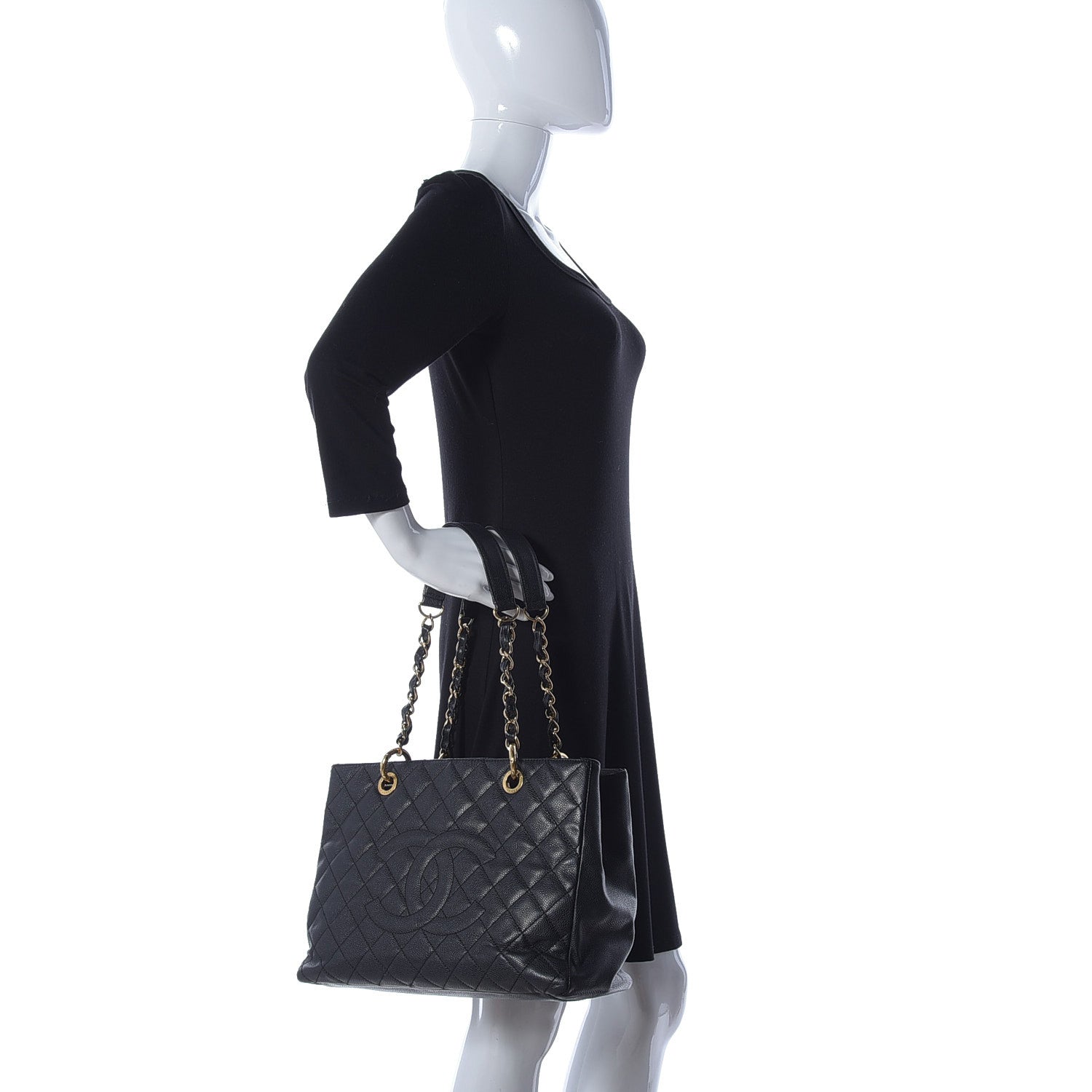 Chanel Caviar Quilted Grand Shopping Tote GST Black 2 of 9
