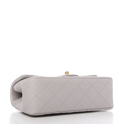 Chanel Lambskin Quilted Mini Top Handle Rectangular Flap Grey 4 of 11