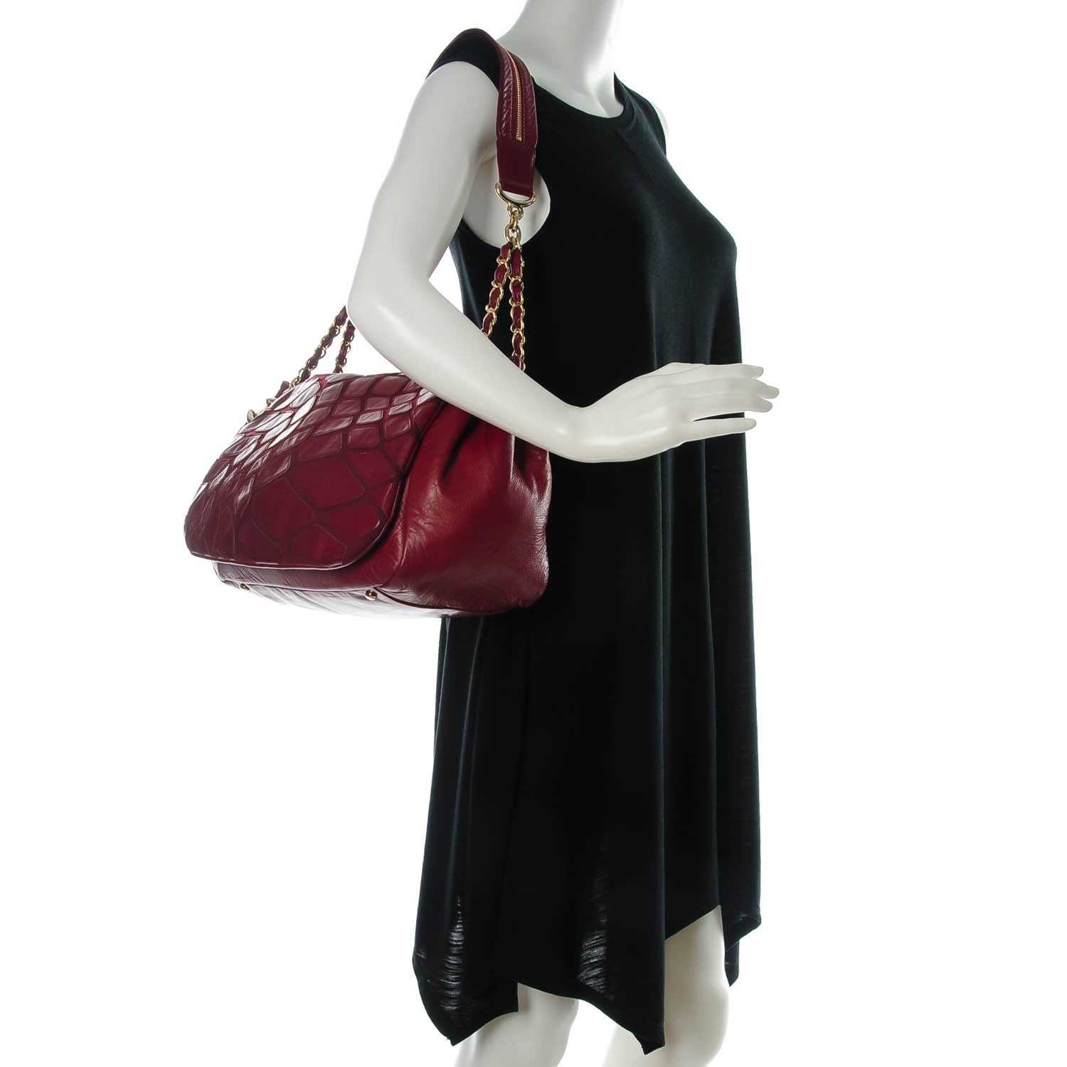 Chanel Lambskin Jersey Large Scales Flap Red 2 of 7