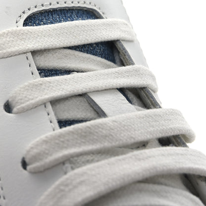 Hermes Denim Suede Goatskin Bouncing Sneakers 37 Bleu Clair White 11 of 13