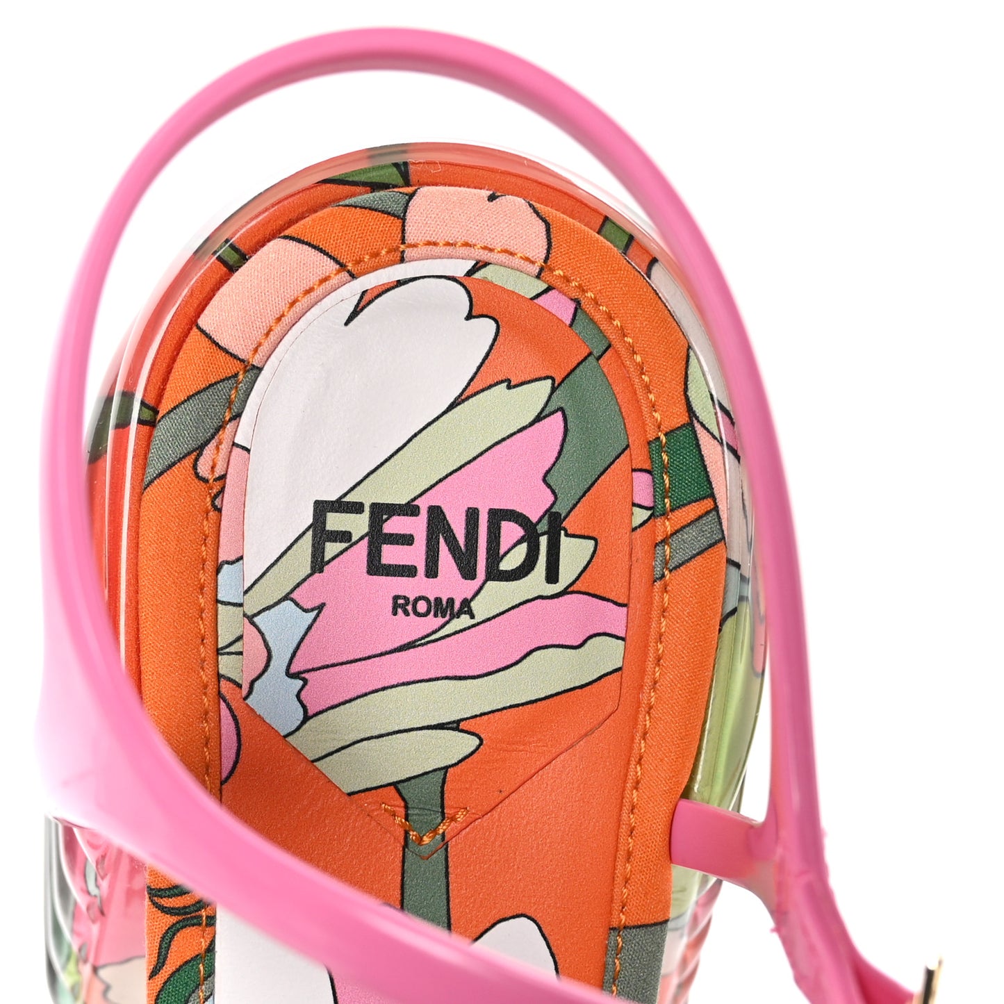 Fabric Calfskin Promenade Slingback Sandals 37.5 Arancio
