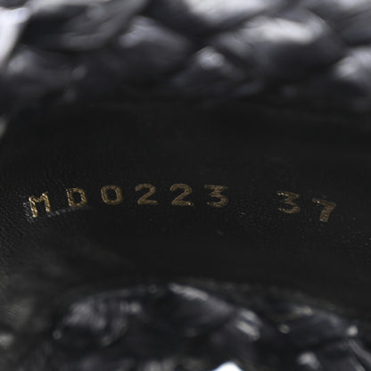 Christian Dior Raffia Embroidered Dway Mules Slide Sandals 37 Black 9 of 10