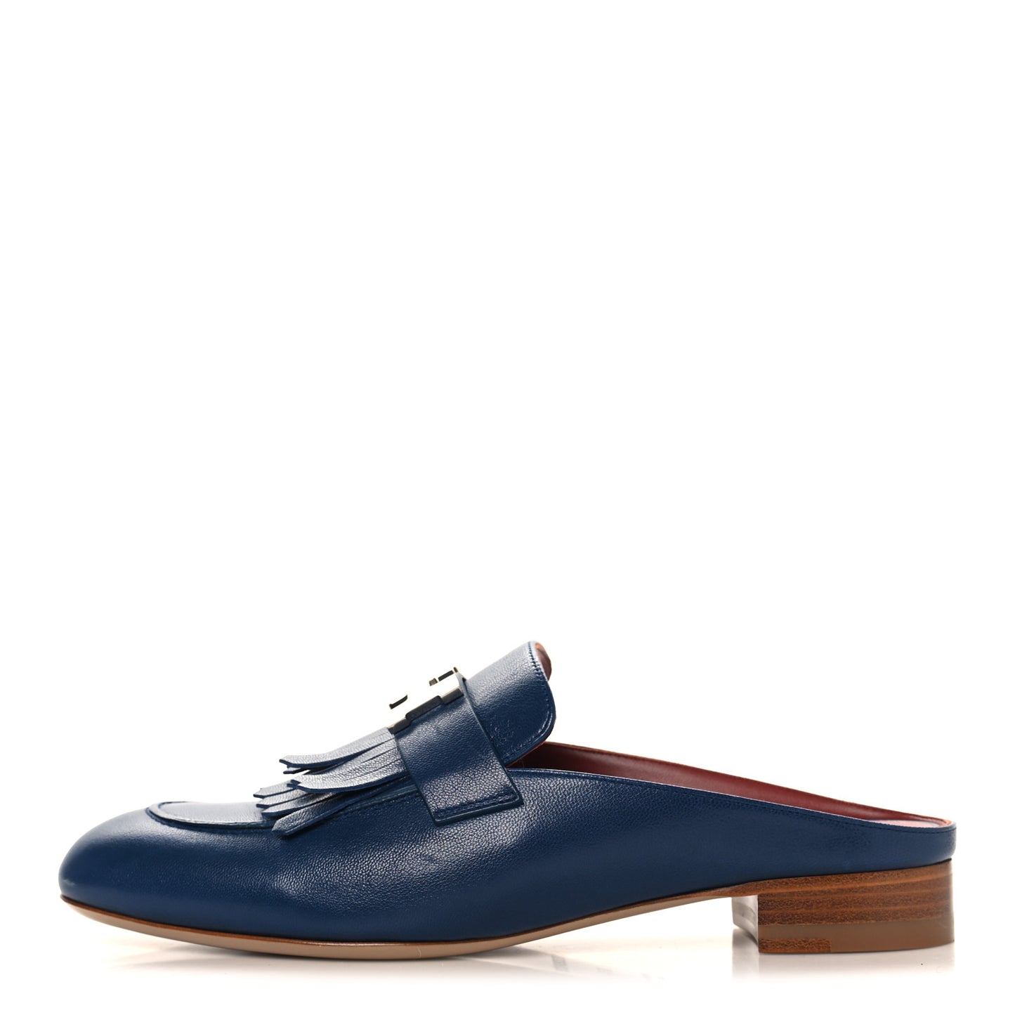 Goatskin Rivoli Mules 38.5 Bleu Maritime
