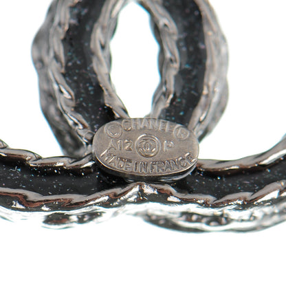 Chanel Crystal CC Earrings Ruthenium Black 4 of 5