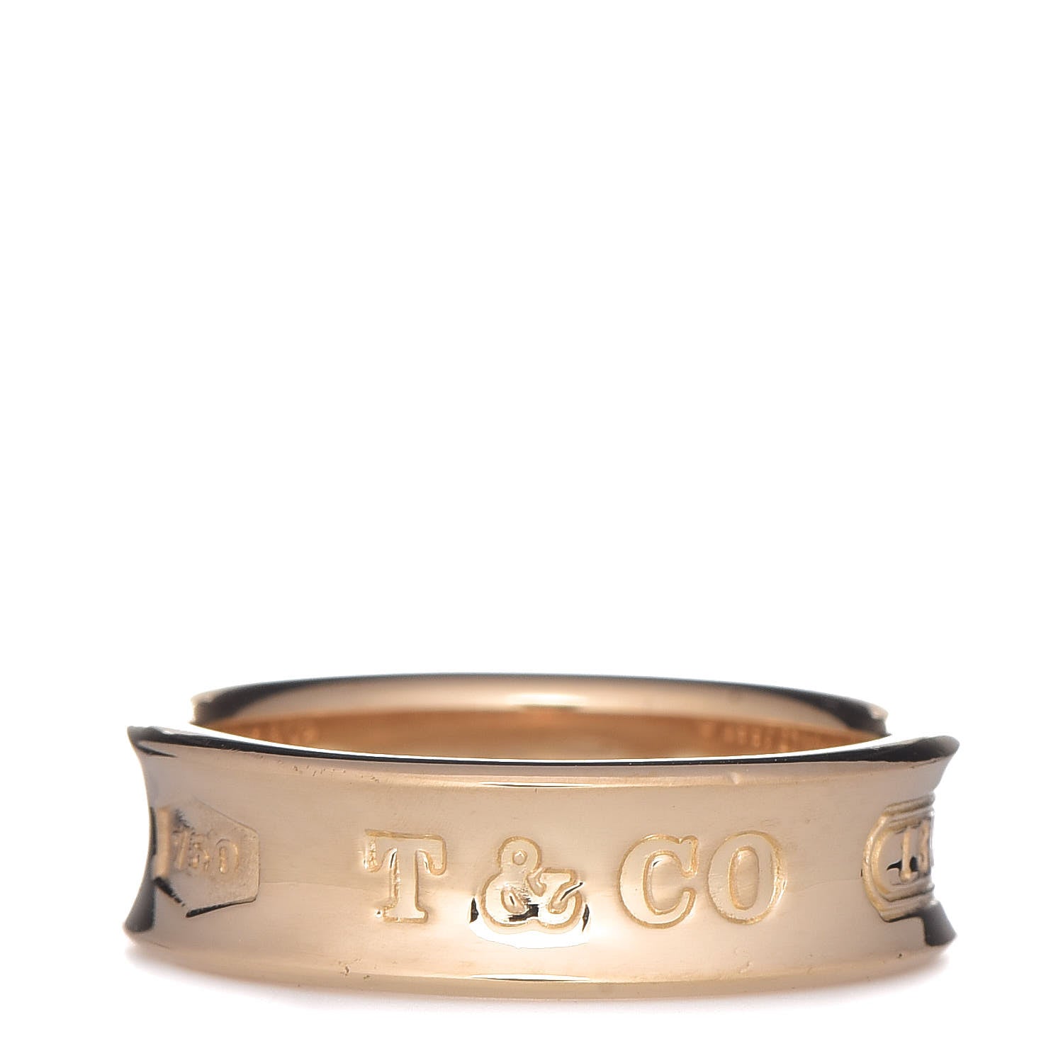 Tiffany 18K Yellow Gold 1837 Band Ring 55 7.25 1 of 5