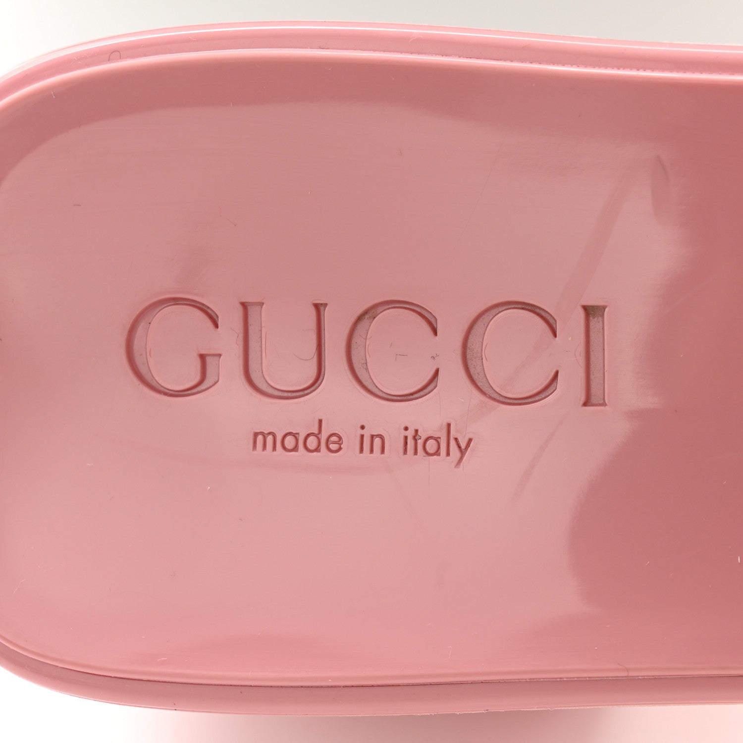 Gucci Rubber Gucci Logo Womens Platform 20/60mm Slide Sandals 36 Wild Rose 4 of 8