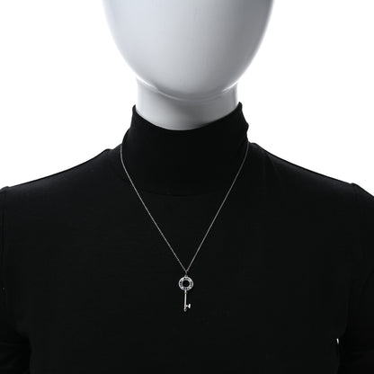 Tiffany 18K White Gold Diamond Atlas Pierced Key Pendant Necklace 2 of 4