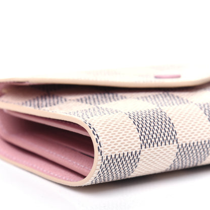 Louis Vuitton Damier Azur Victorine Wallet Rose Ballerine 7 of 9