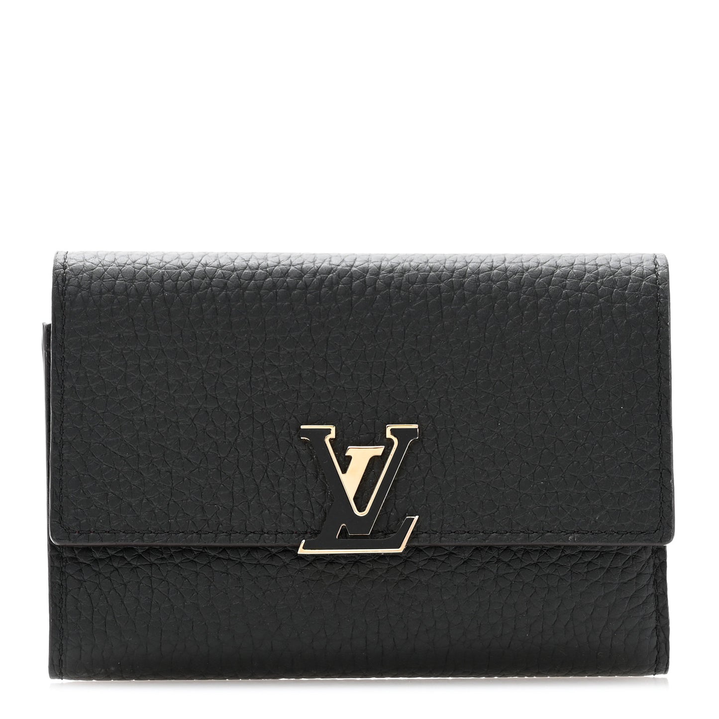 Taurillon Capucines Compact Wallet Black