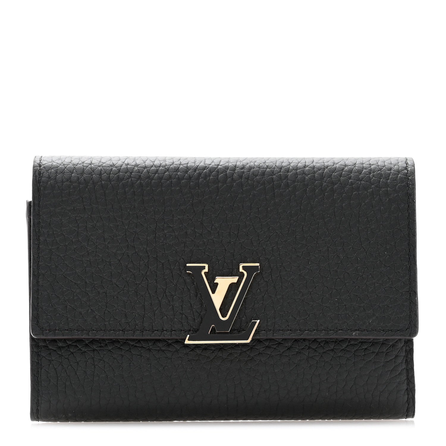 Louis Vuitton Taurillon Capucines Compact Wallet Black 1 of 7
