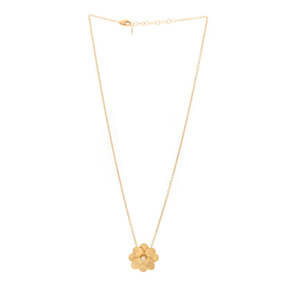 Marco Bicego 18K Yellow Gold Diamond Petali Flower Pendant Necklace 3 of 4