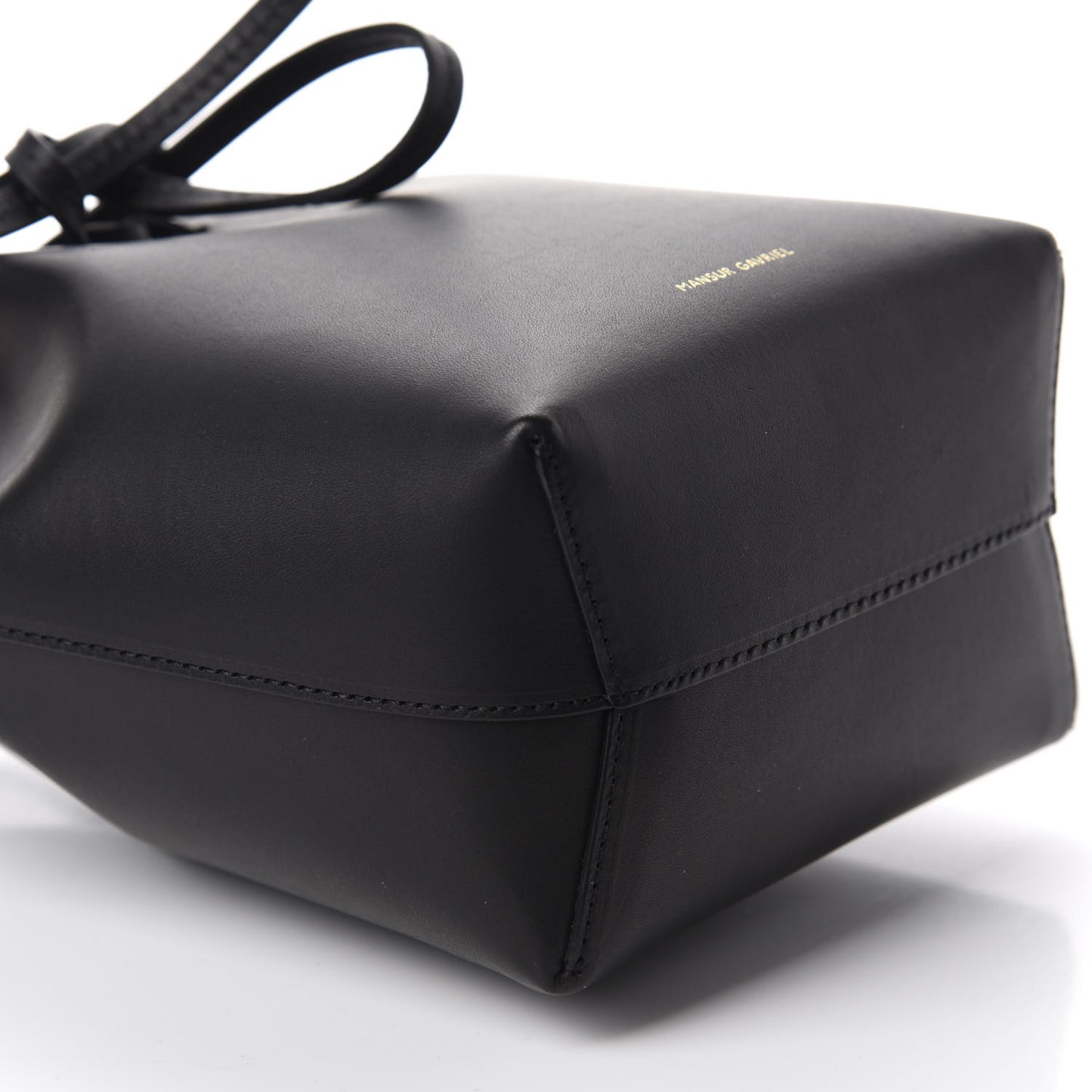 Vegetable Tanned Calfskin Mini Mini Bucket Bag Black Ballerina