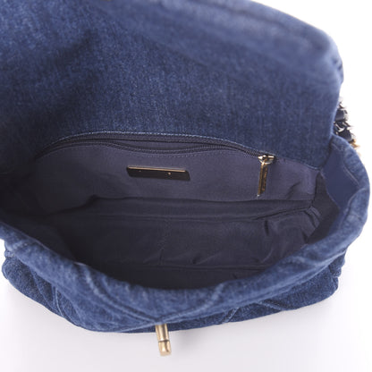 Chanel Denim Quilted Medium 19 Flap Blue 6 of 11