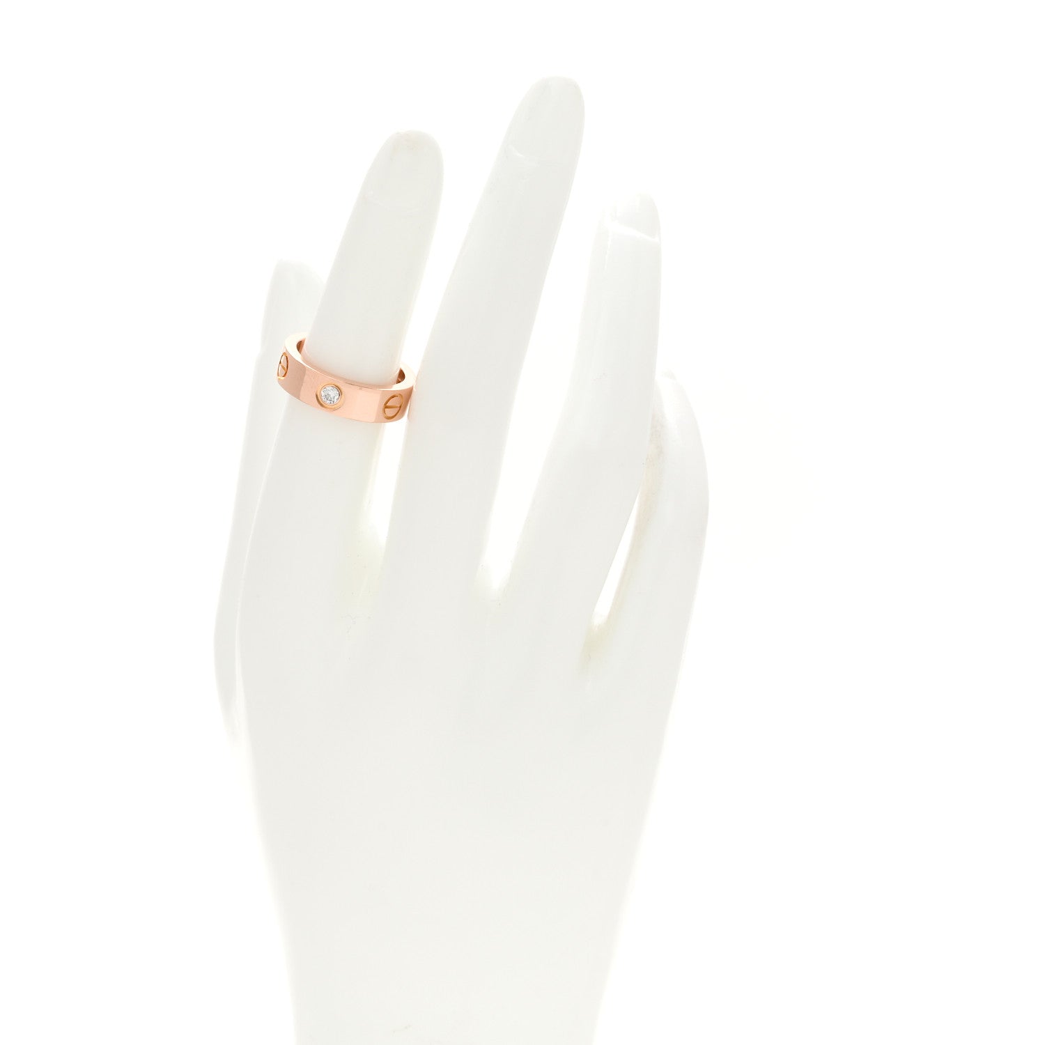 Cartier 18K Pink Gold 3 Diamond 5.5mm LOVE Ring 51 5.75 2 of 4