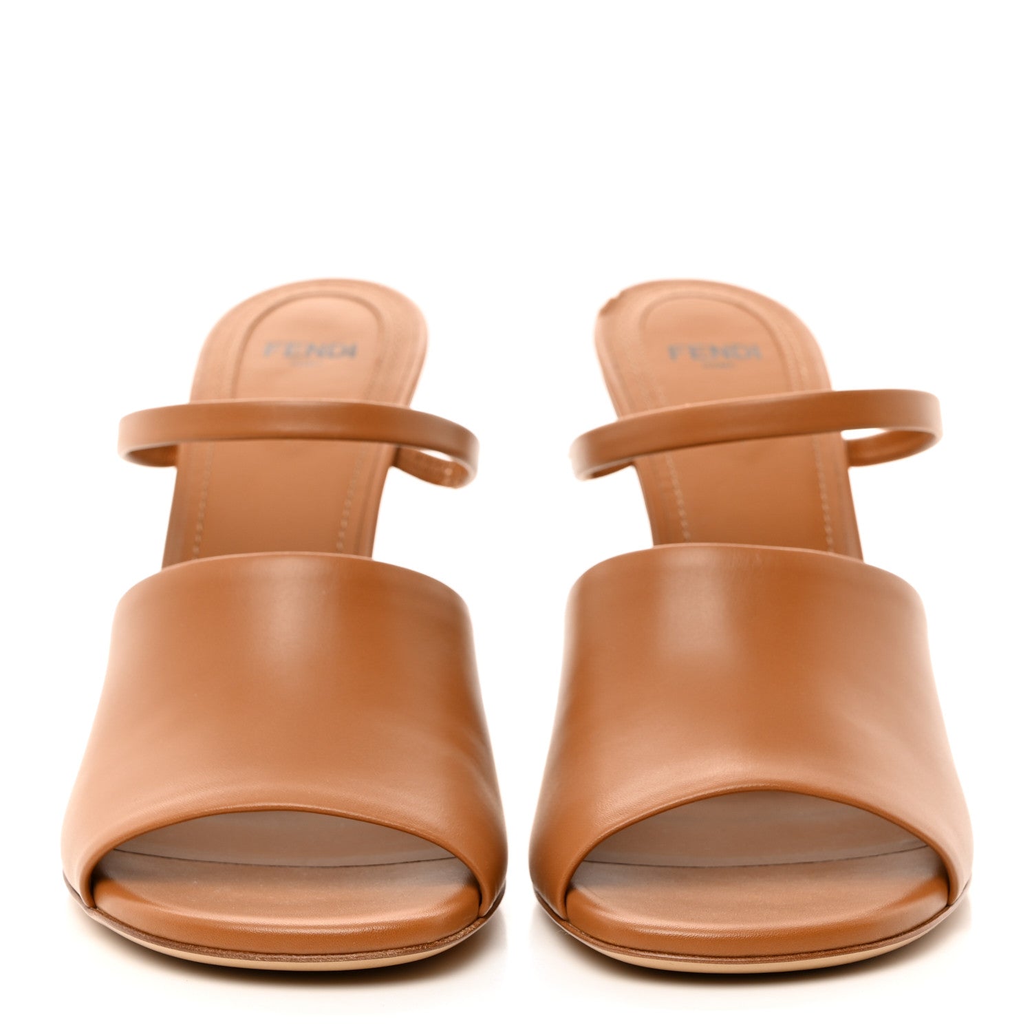 Fendi Calfskin Fendi First 95mm Slide Sandals 39 Caramello 2 of 8