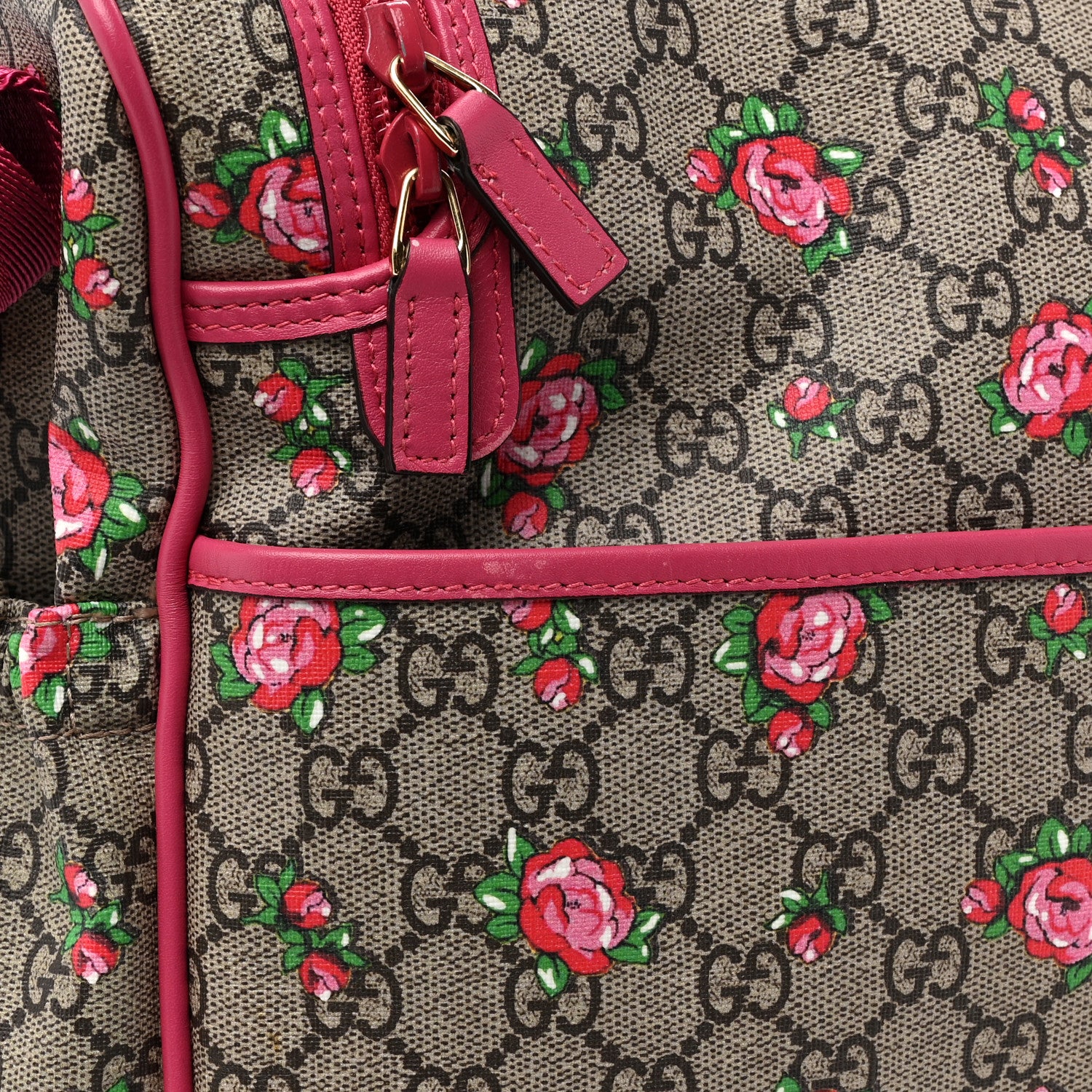 Gucci GG Supreme Monogram Rose Bud Diaper Bag Pink 16 of 16