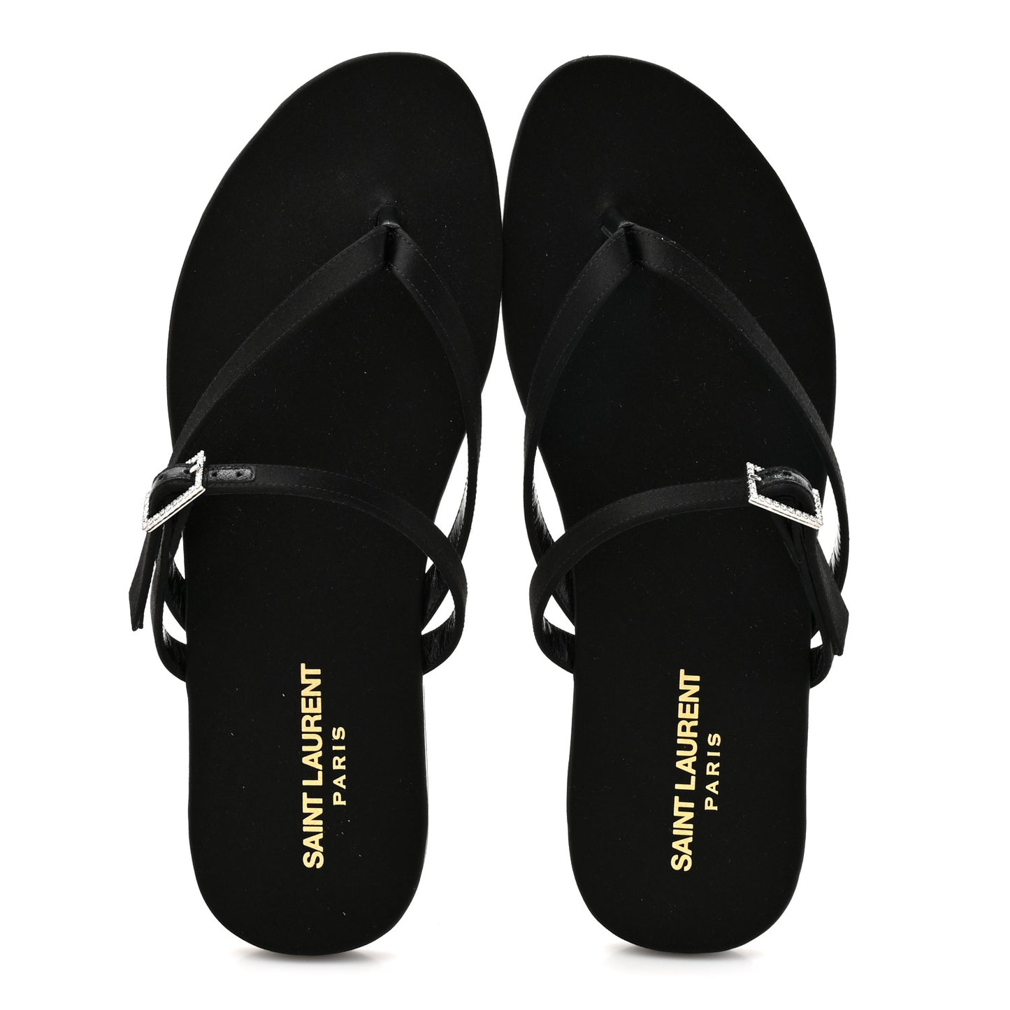 Crepe Satin Laszlo Sandals 39.5 Black