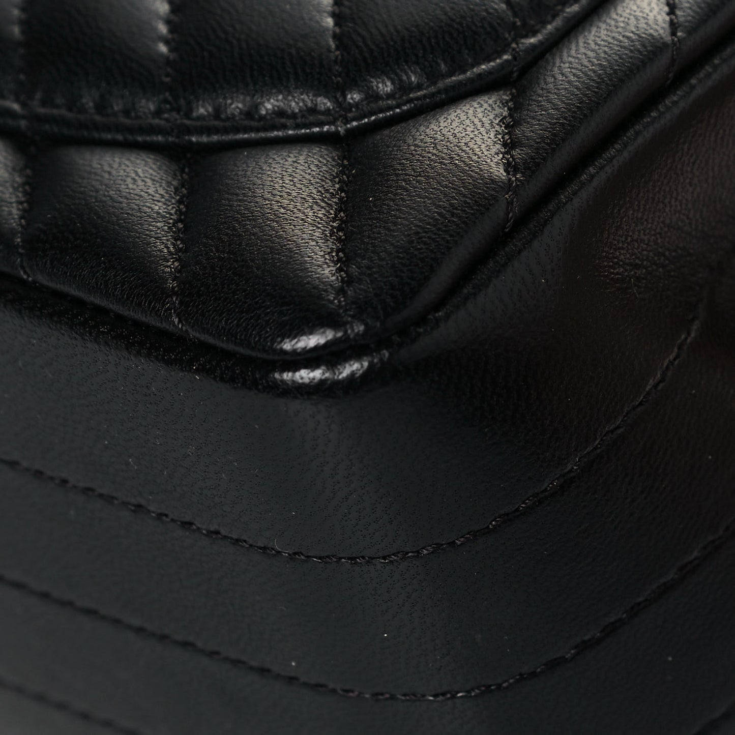 Lambskin Chevron Quilted Mini Square Flap Black