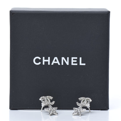Chanel Crystal CC Starfall Drop Earrings Silver 5 of 5