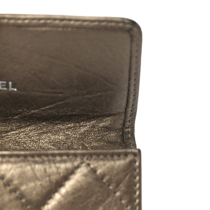 Chanel Metallic Calfskin Quilted Cambon Key Holder Case Bronze 14 of 23
