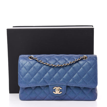 Chanel Iridescent Caviar Quilted Medium Double Flap Dark Blue 11 of 11