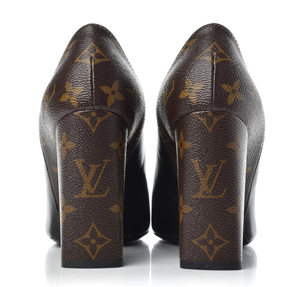 Louis Vuitton Calfskin Monogram Matchmake Pumps 37.5 Black 7 of 10