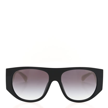 Chanel Acetate Quilted CC Pilot Sunglasses 71465 White Black 2 of 11