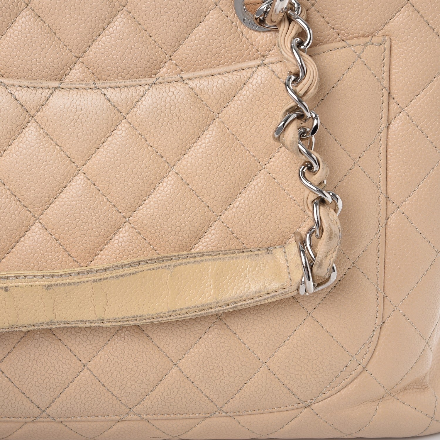 Chanel Caviar Quilted Grand Shopping Tote GST Beige Clair 23 of 33