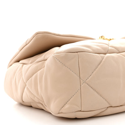 Chanel Lambskin Quilted Large Chanel 19 Flap Beige 9 of 11