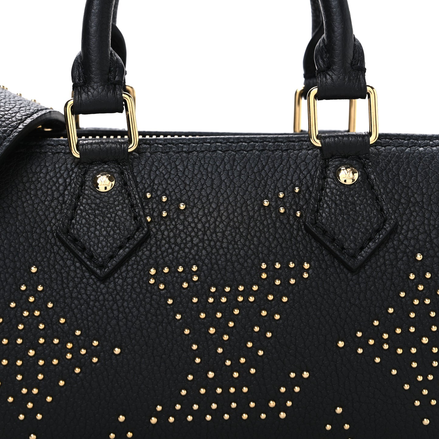 Grained Calfskin Studded Monogram Giant Nano Speedy Black
