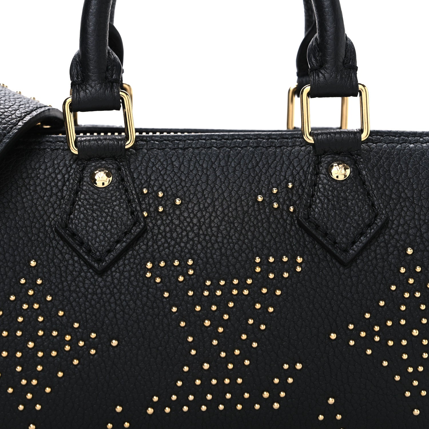 Louis Vuitton Grained Calfskin Studded Monogram Giant Nano Speedy Black 7 of 9
