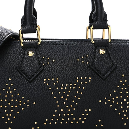 Louis Vuitton Grained Calfskin Studded Monogram Giant Nano Speedy Black 7 of 9