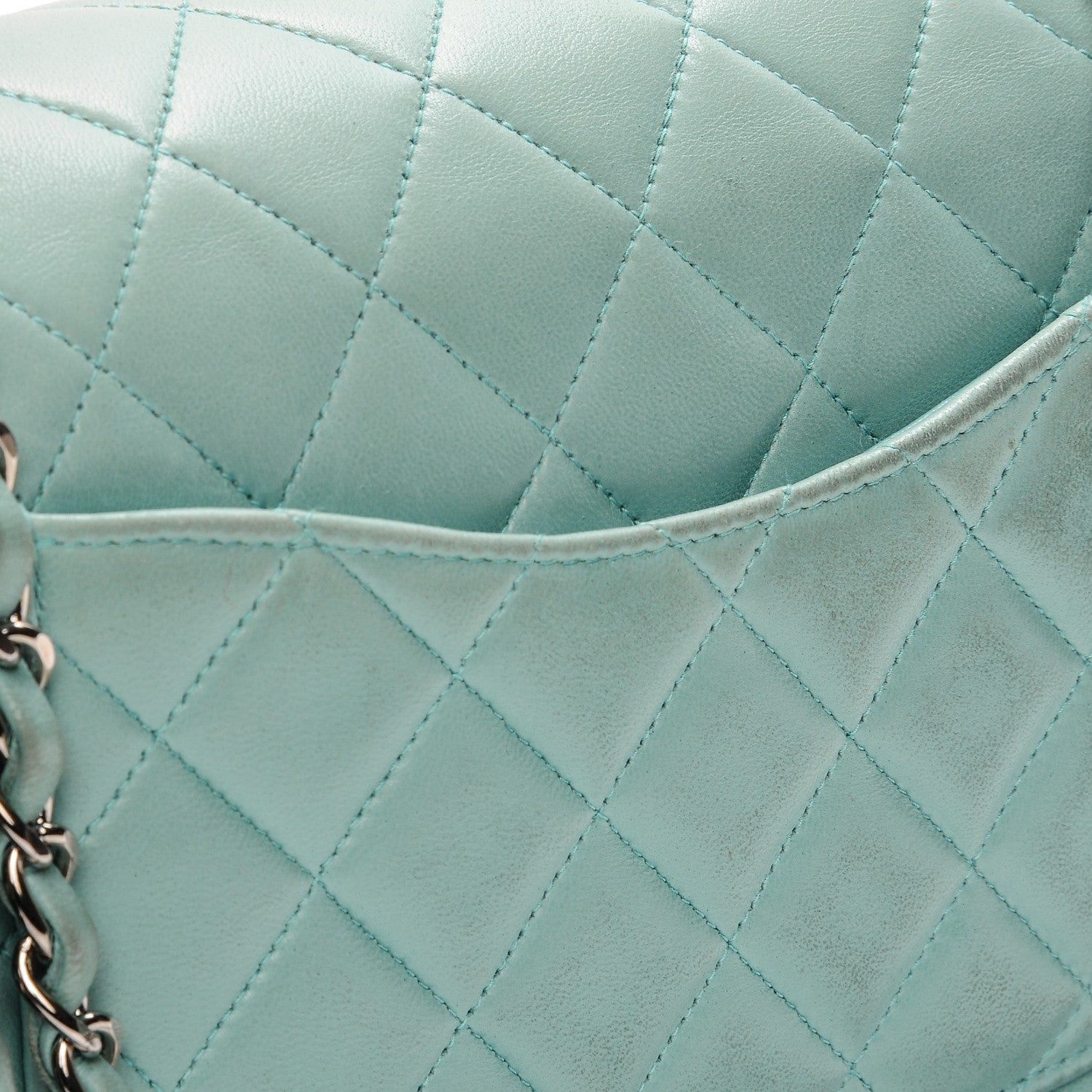 Chanel Lambskin Quilted Medium Double Flap Light Green 10 of 10