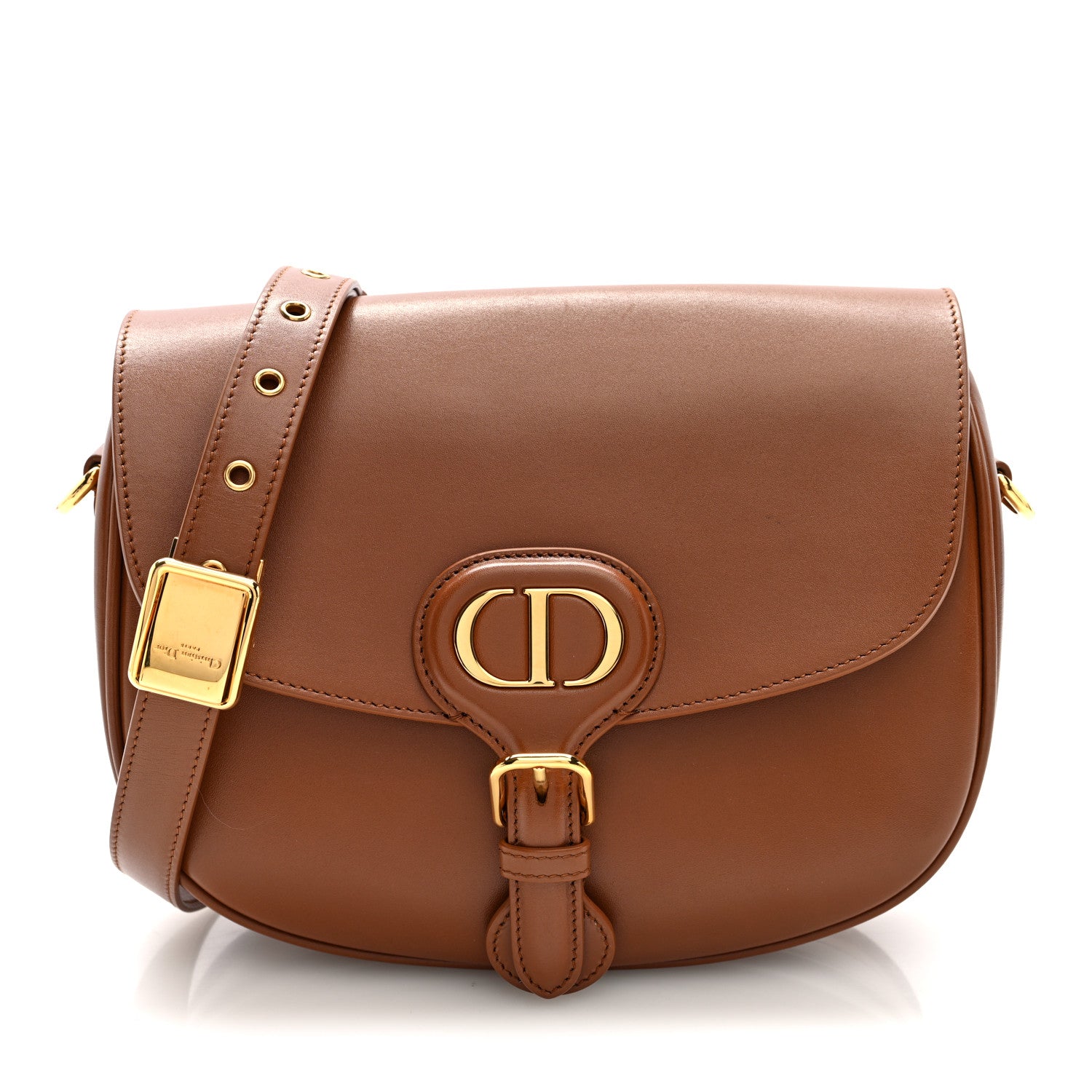 Christian Dior Box Calfskin Medium Bobby Flap Dark Tan 7 of 9