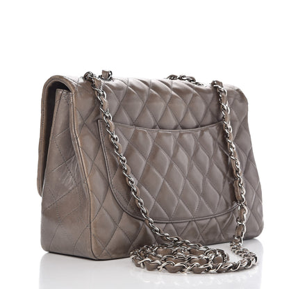Chanel Lambskin Quilted Jumbo Single Flap Dark Grey 4 of 16