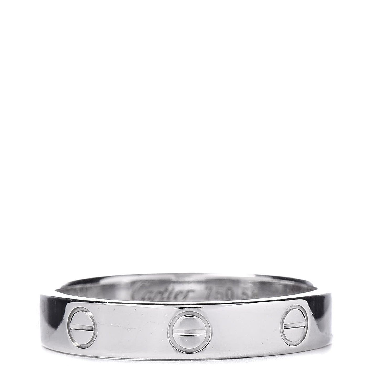 18K White Gold 3.5mm LOVE Wedding Band Ring 58 8.25