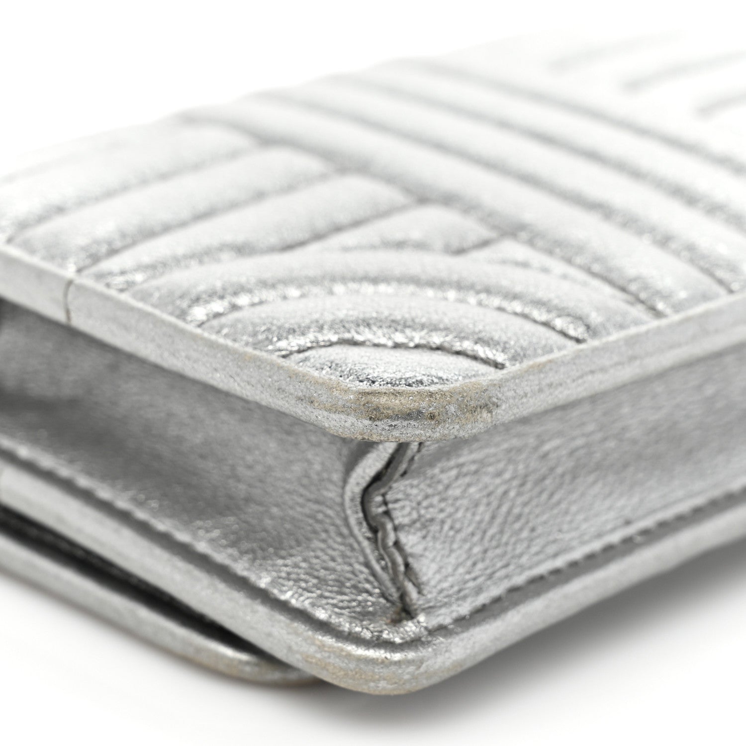 Prada Metallic Nappa Impunture Embellished Diagramme Mini Bag Cromo 10 of 14
