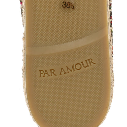 Gucci GG Supreme Monogram Tian Womens Espadrilles 38.5 Beige Multicolor Red 6 of 10