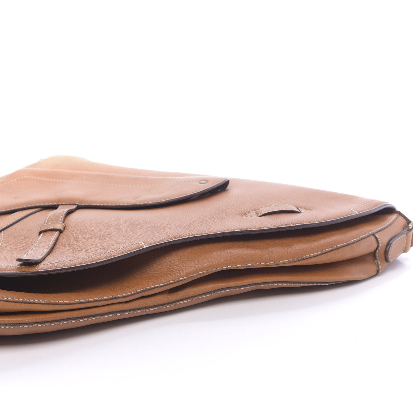 Calfskin Baudrier Saddle Bag Tan