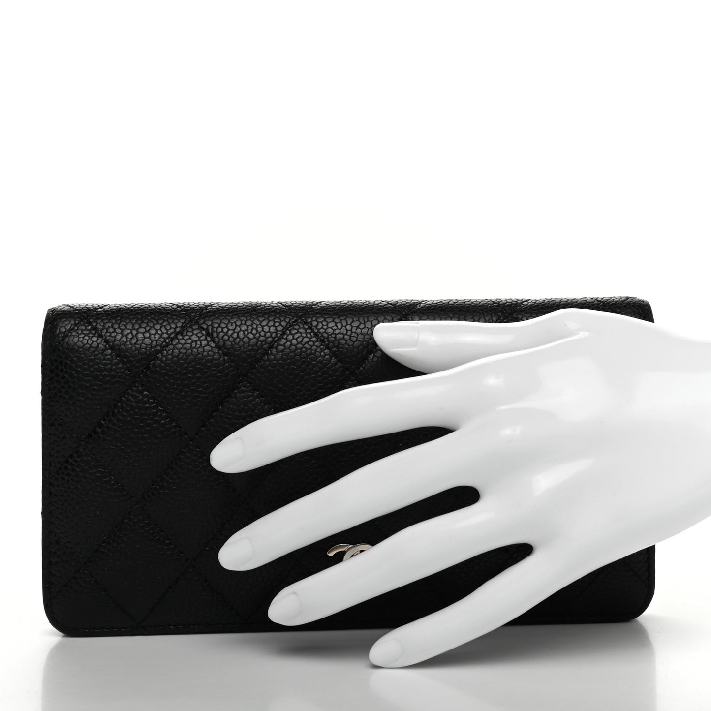 Caviar Quilted Yen Wallet Black